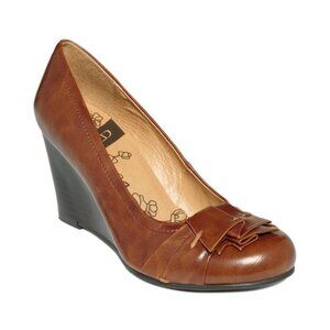 Chinese Laundry Irmine Wedges Brown Leather Size 7 1/2 NWT